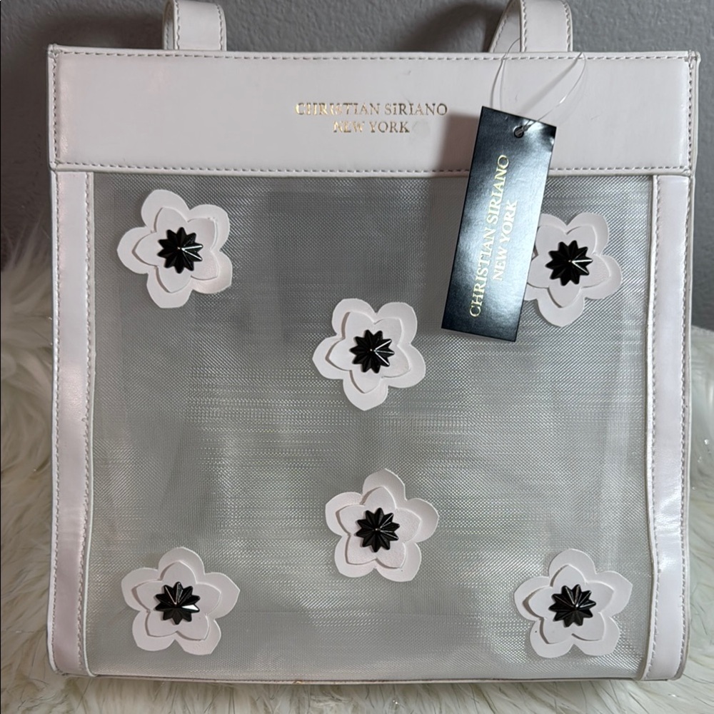 🖤 Christian Siriano Black & White Floral Tote Bag 🖤 - Picture 5 of 13